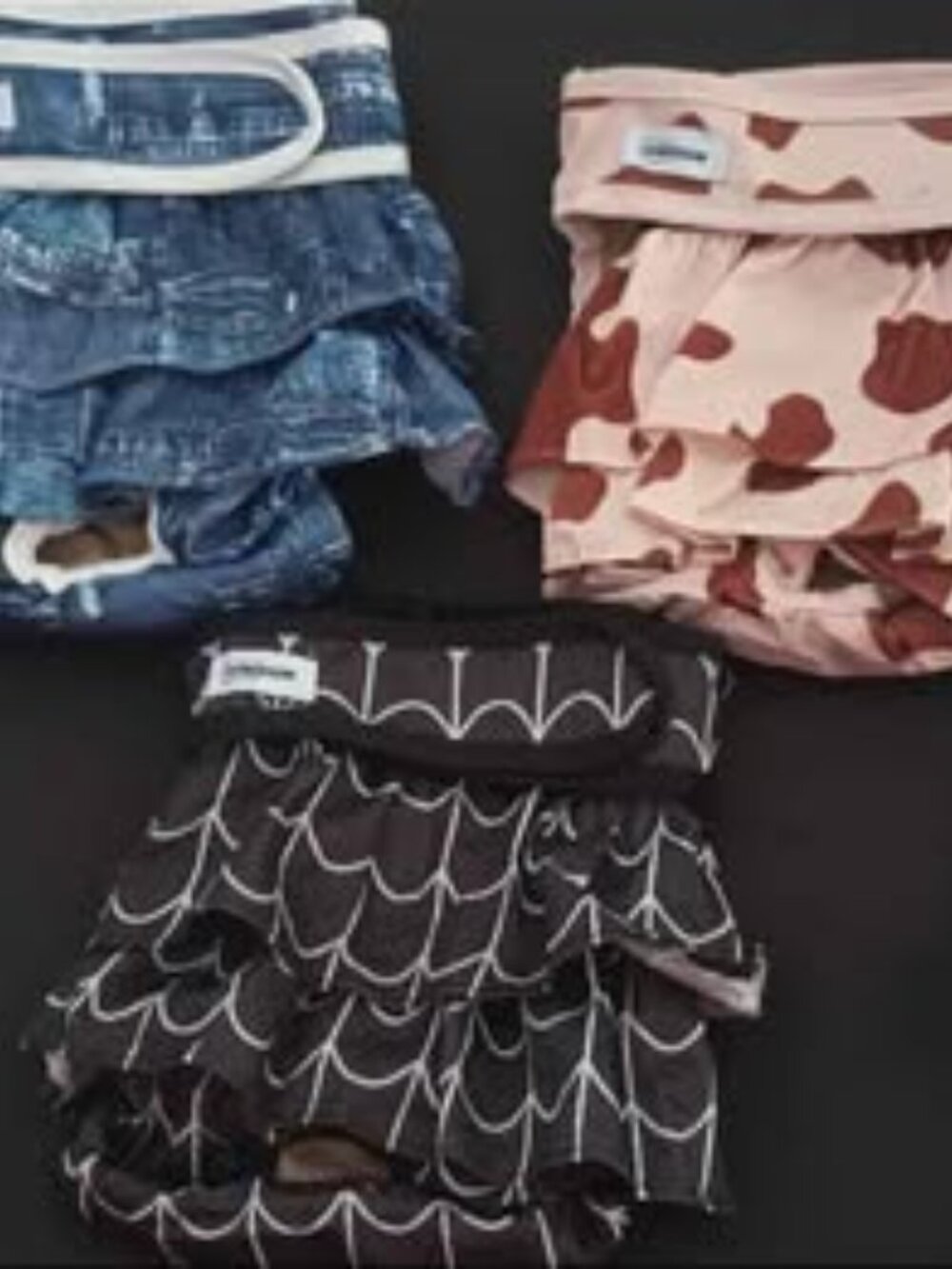 Vuncessin Ruffled Reusable Dog Diapers - Set of 3